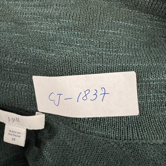 J. Jill Textured Sweater Blazer Jacket Womens 2X Green Cotton Acrylic CJ-1837 - Picture 10 of 10